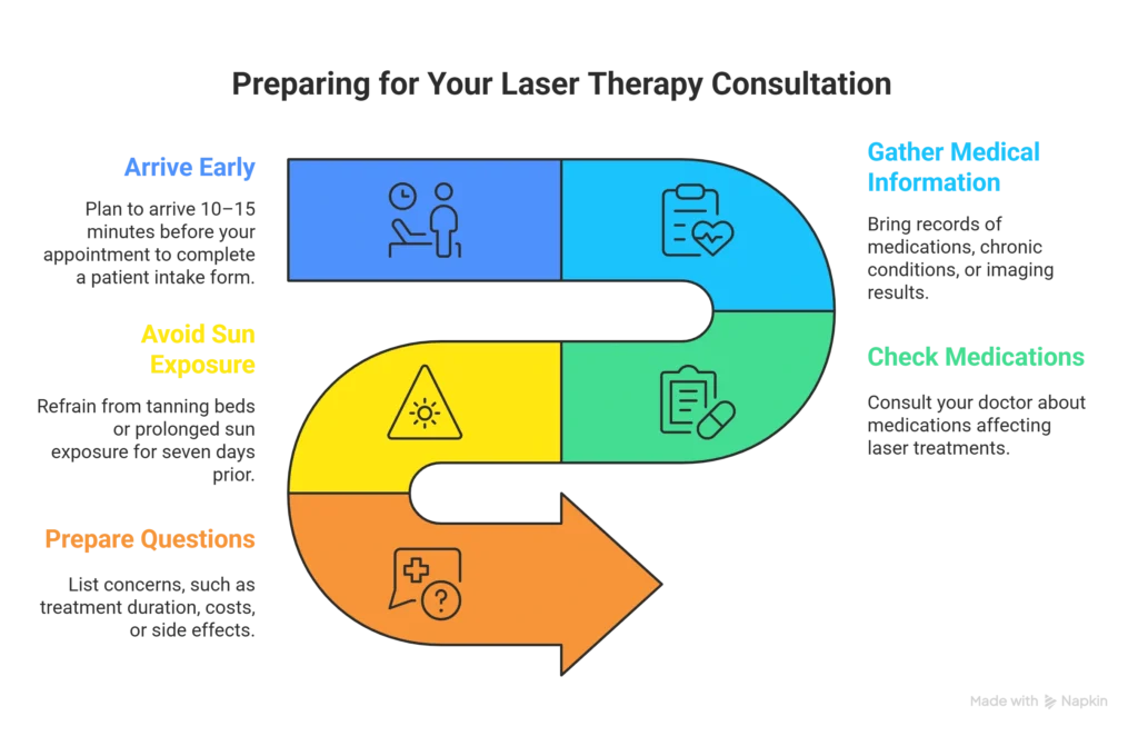 infographic of Preparing for Your Laser Therapy Consultation