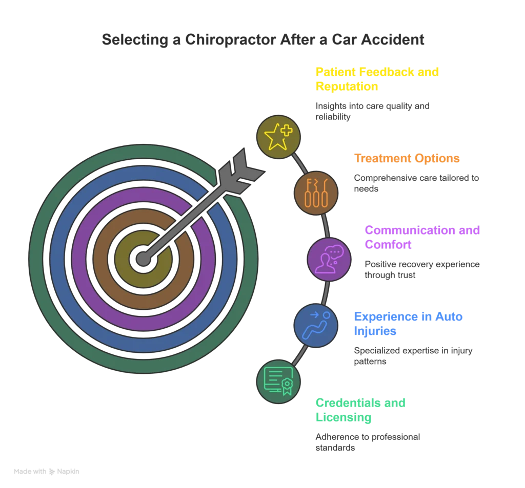 infographic of how to choose a chiropractor after car accident