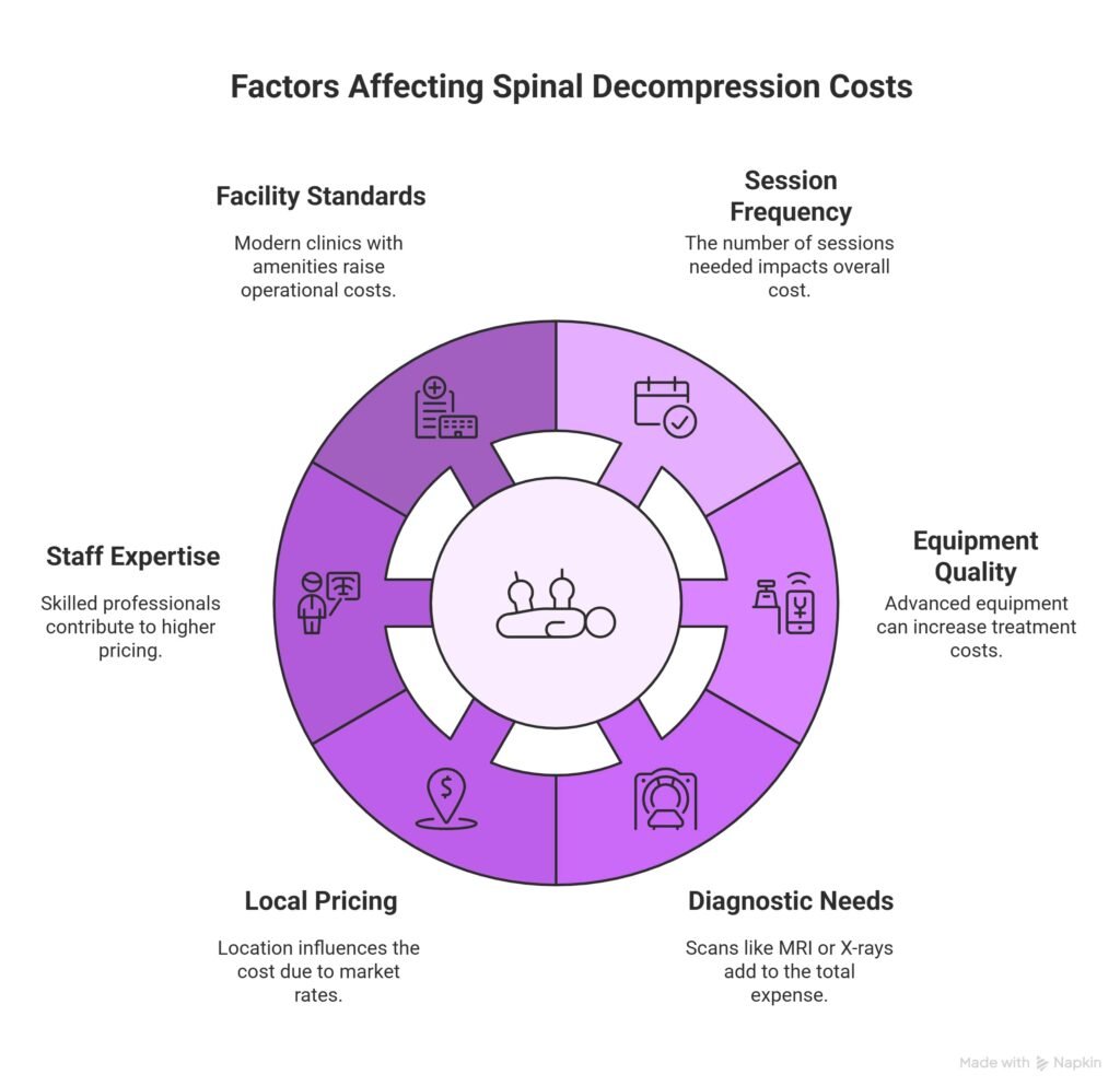 Infographic of Cost Factors for Spinal Decompression Therapy